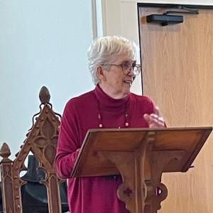 Conférence de Lise Goad, initiatrice du projet Tricot-Graffiti à Abercorn